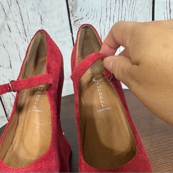 Jeffrey Campbell Night Envi Studded Platform Mary Janes Women’s 6.5 Suede Red - Picture 10 of 15